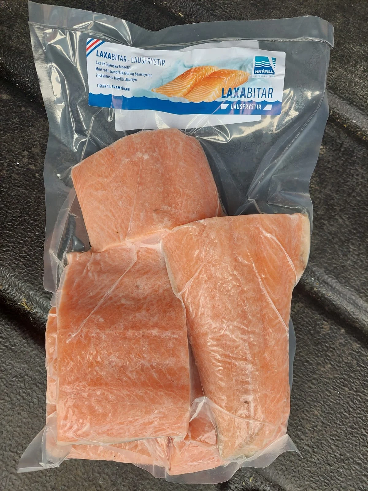 Individually frozen salmon portions